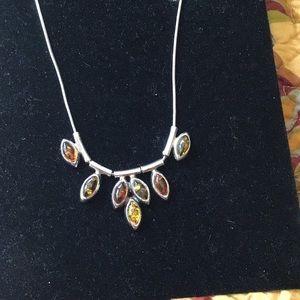 Vintage amber? Sterling silver necklace